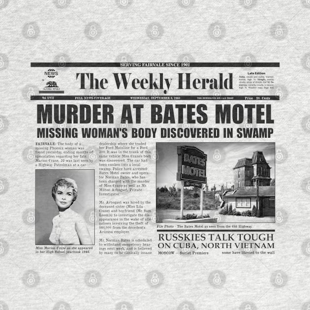 Murder at Bates Motel Newspaper by MonkeyKing